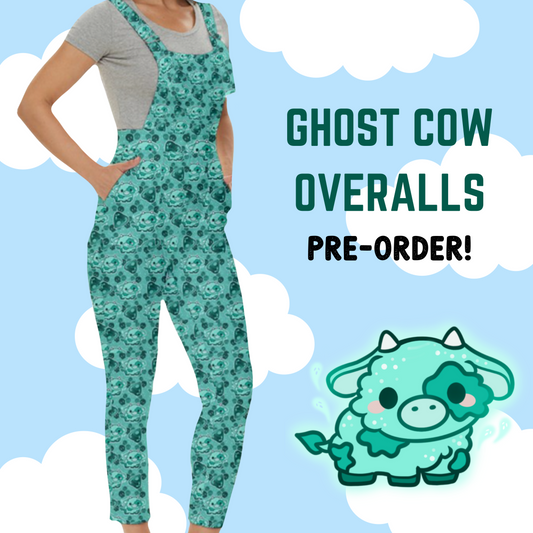 Ghost Cow Pinafore Overalls Pre-Order