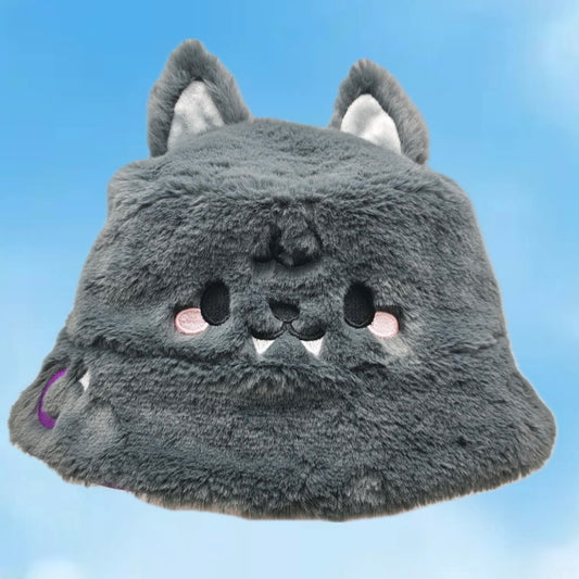 🦇 Grey bat - fluffy bucket hat
