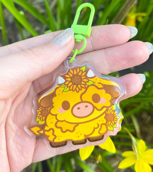 Sunflower Cow ✨ Mini Moo keychain
