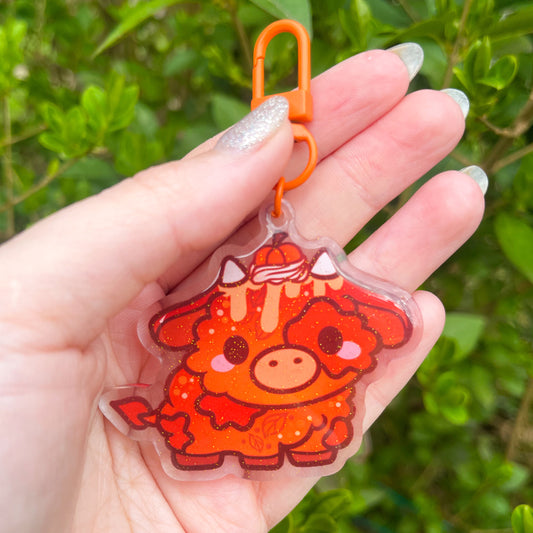 Pumpkin Spice Cow ✨ Mini Moo keychain