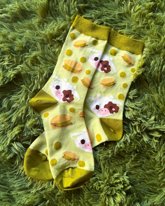 Pistachio Cow 💚 Soft Socks