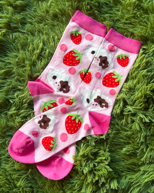 Strawberry Cow 🍓 Soft Socks