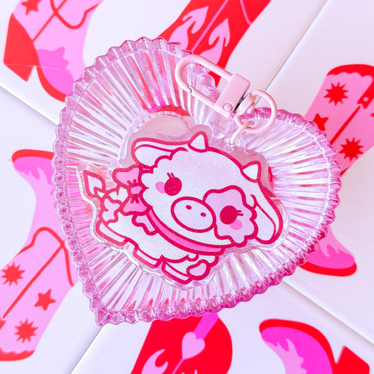 Coquette Cow ✨ Mini Moo keychain