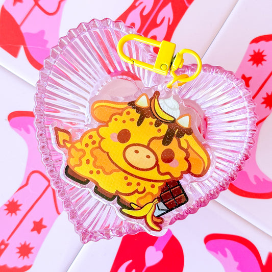 Banana Split Cow ✨ Mini Moo keychain