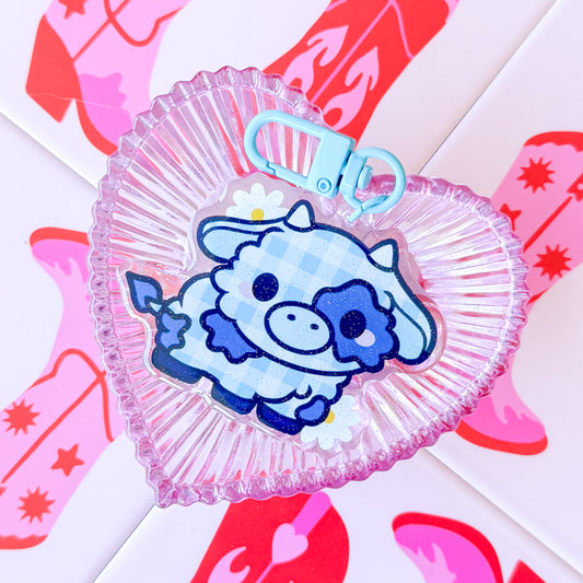 Gingham Cow ✨ Mini Moo keychain
