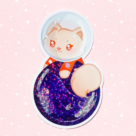 🚀 Catstronaut ✨ GLITTER Sticker